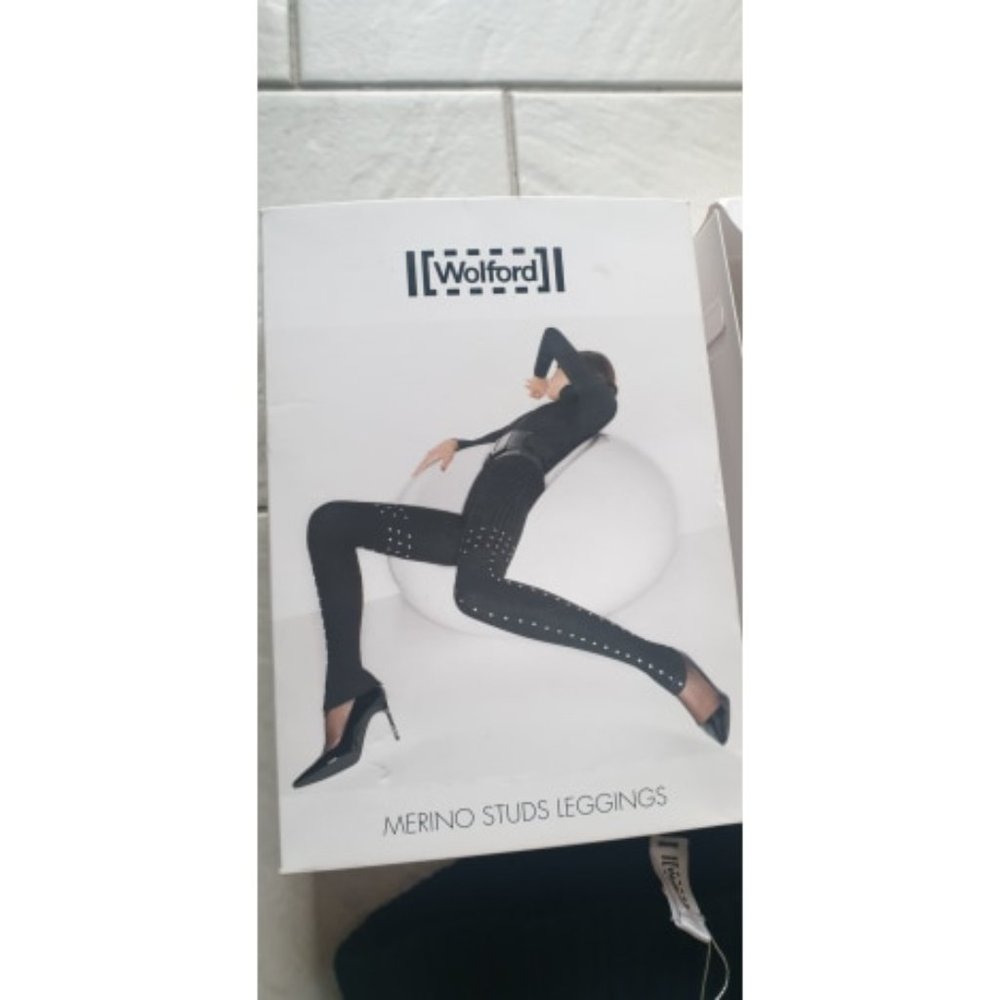 WOLFORD MERINO STUDS LEGGINGS black size L - Picture 3 of 8